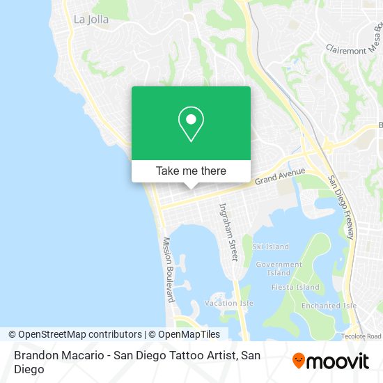 Mapa de Brandon Macario - San Diego Tattoo Artist