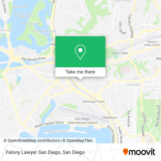 Mapa de Felony Lawyer San Diego