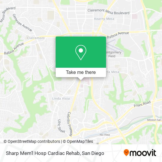 Mapa de Sharp Mem’l Hosp Cardiac Rehab