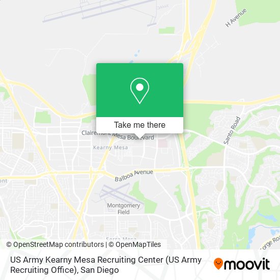 Mapa de US Army Kearny Mesa Recruiting Center (US Army Recruiting Office)