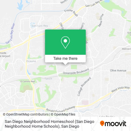 Mapa de San Diego Neighborhood Homeschool (San Diego Neighborhood Home Schools)