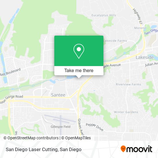 Mapa de San Diego Laser Cutting