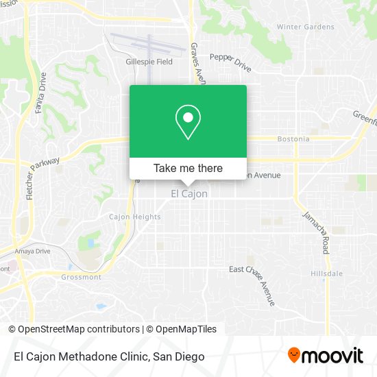 El Cajon Methadone Clinic map