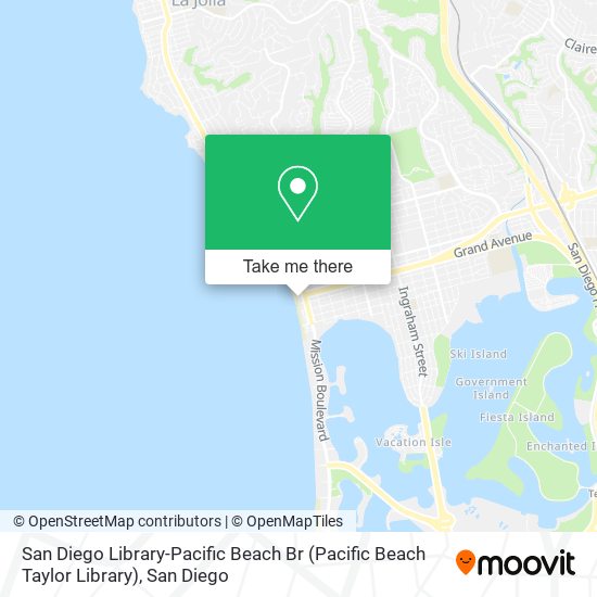 San Diego Library-Pacific Beach Br (Pacific Beach Taylor Library) map