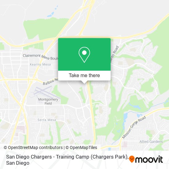 Mapa de San Diego Chargers - Training Camp (Chargers Park)