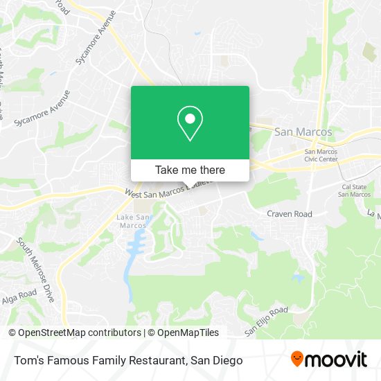 Mapa de Tom's Famous Family Restaurant