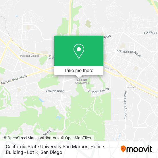 California State University San Marcos, Police Building - Lot K map