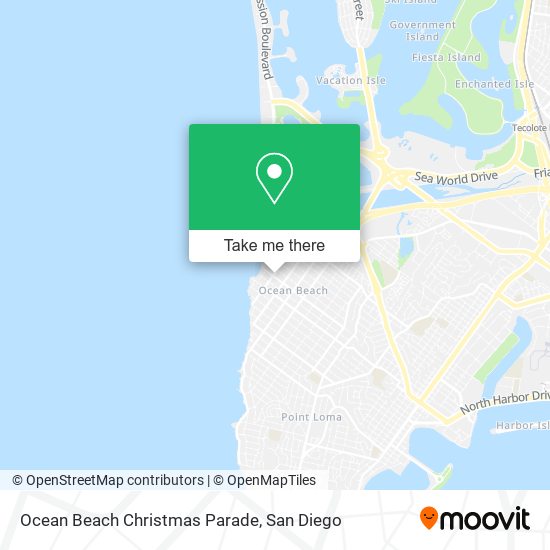 Ocean Beach Christmas Parade map