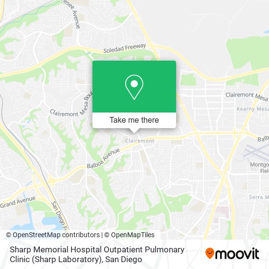 Mapa de Sharp Memorial Hospital Outpatient Pulmonary Clinic (Sharp Laboratory)