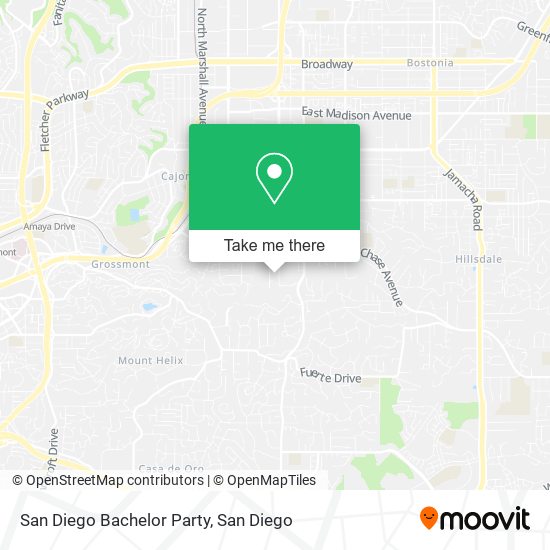 Mapa de San Diego Bachelor Party