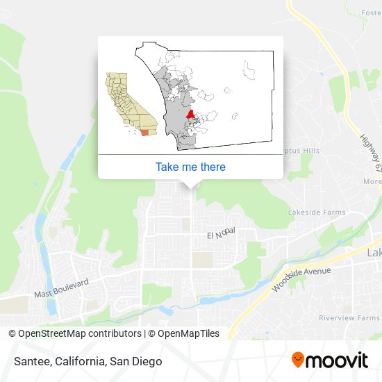 Mapa de Santee, California