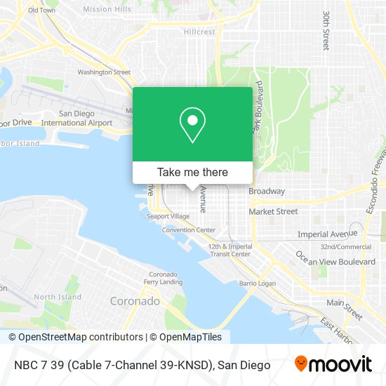 Mapa de NBC 7 39 (Cable 7-Channel 39-KNSD)