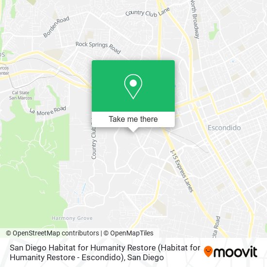 San Diego Habitat for Humanity Restore (Habitat for Humanity Restore - Escondido) map