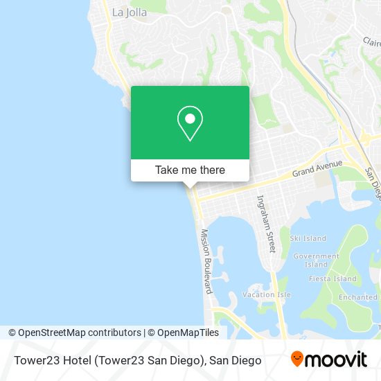 Mapa de Tower23 Hotel (Tower23 San Diego)