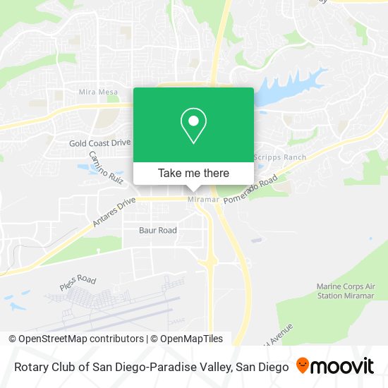 Mapa de Rotary Club of San Diego-Paradise Valley