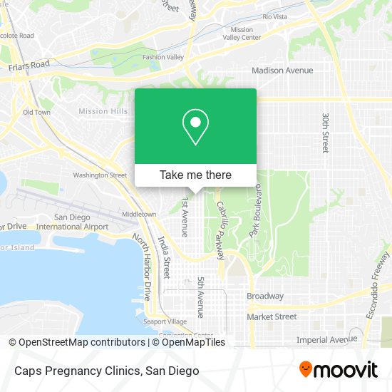 Mapa de Caps Pregnancy Clinics