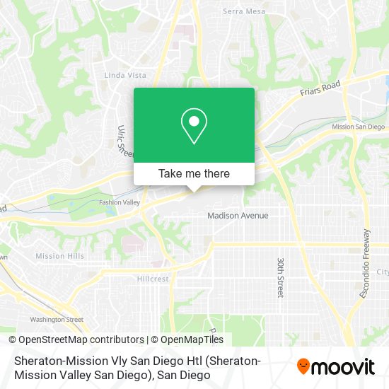 Mapa de Sheraton-Mission Vly San Diego Htl (Sheraton-Mission Valley San Diego)