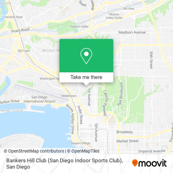 Bankers Hill Club (San Diego Indoor Sports Club) map