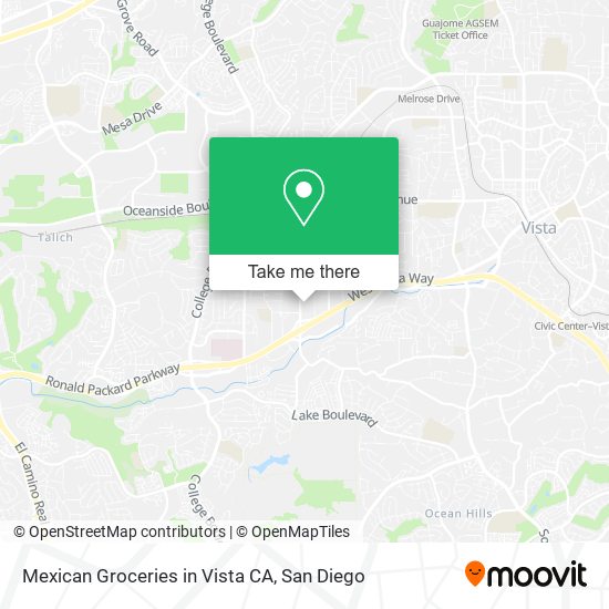Mapa de Mexican Groceries in Vista CA