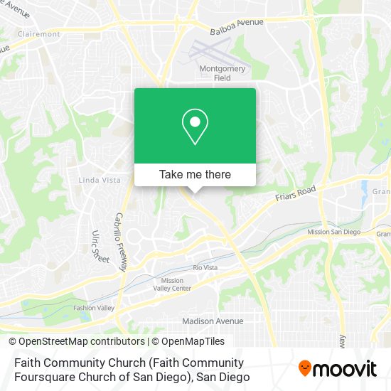 Faith Community Church (Faith Community Foursquare Church of San Diego) map