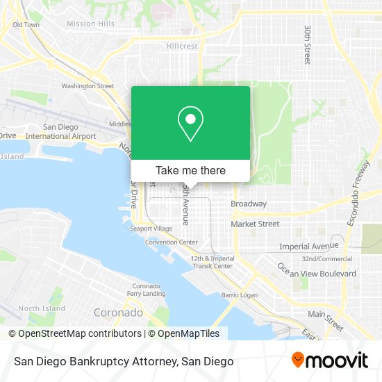 Mapa de San Diego Bankruptcy Attorney