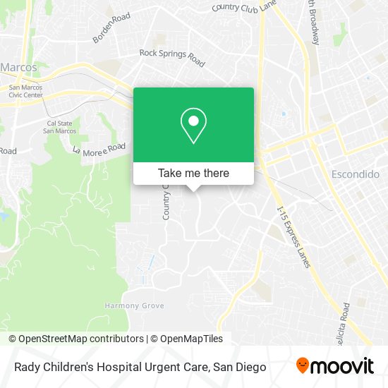 Rady Children's Hospital Urgent Care map