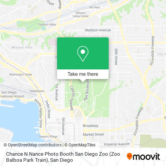 Mapa de Chance N Nance Photo Booth San Diego Zoo (Zoo Balboa Park Train)