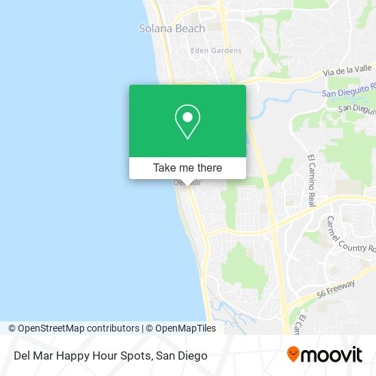 Del Mar Happy Hour Spots map