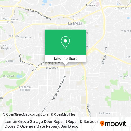 Lemon Grove Garage Door Repair (Repair & Services Doors & Openers Gate Repair) map