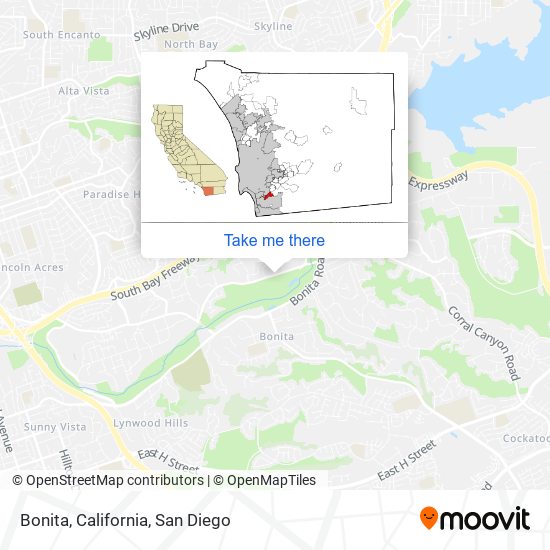 Bonita, California map