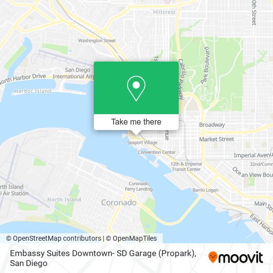 Mapa de Embassy Suites Downtown- SD Garage (Propark)