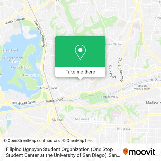 Filipino Ugnayan Student Organization (One Stop Student Center at the University of San Diego) map