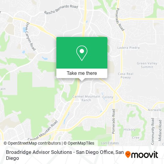 Mapa de Broadridge Advisor Solutions - San Diego Office