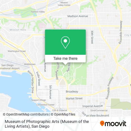 Museum of Photographic Arts (Museum of the Living Artists) map