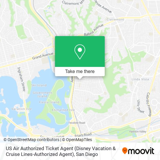 Mapa de US Air Authorized Ticket Agent (Disney Vacation & Cruise Lines-Authorized Agent)