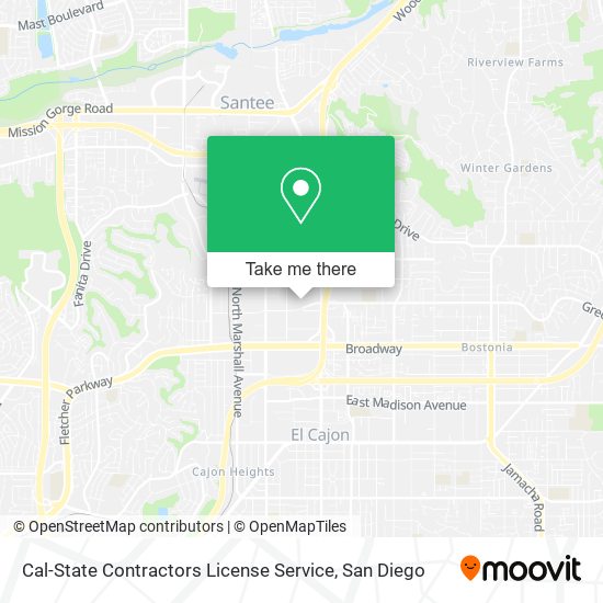 Cal-State Contractors License Service map