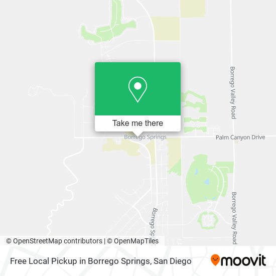 Free Local Pickup in Borrego Springs map