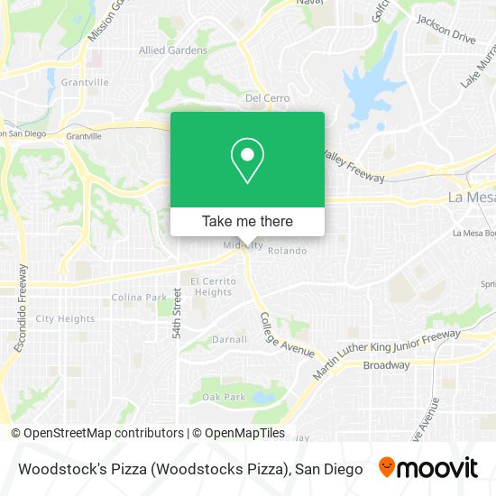 Mapa de Woodstock's Pizza (Woodstocks Pizza)