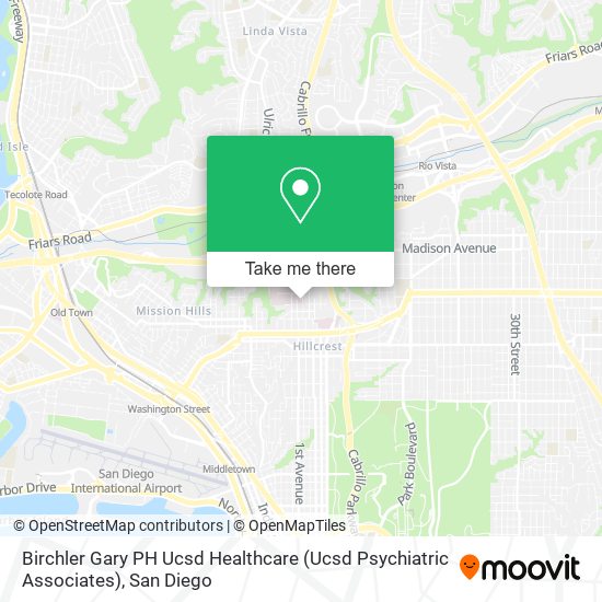 Birchler Gary PH Ucsd Healthcare (Ucsd Psychiatric Associates) map