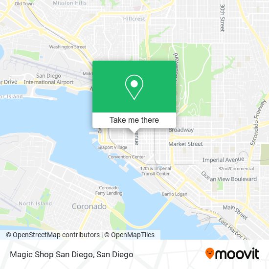 Mapa de Magic Shop San Diego