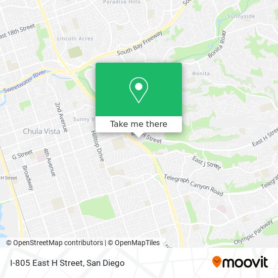 I-805 East H Street map