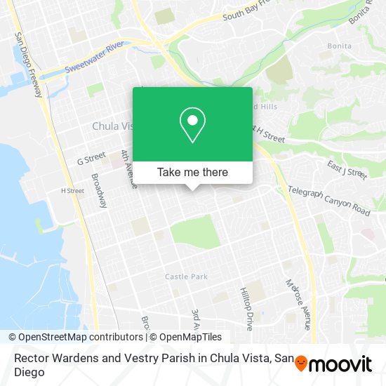 Mapa de Rector Wardens and Vestry Parish in Chula Vista