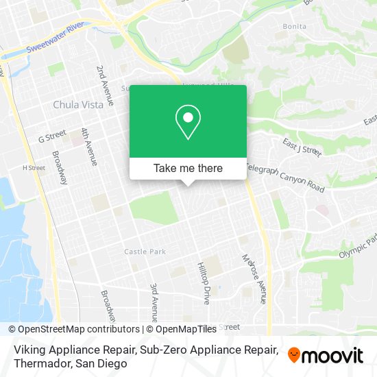 Mapa de Viking Appliance Repair, Sub-Zero Appliance Repair, Thermador
