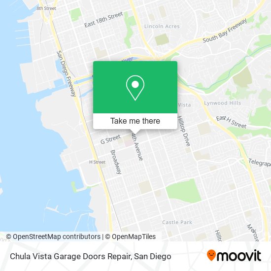 Chula Vista Garage Doors Repair map