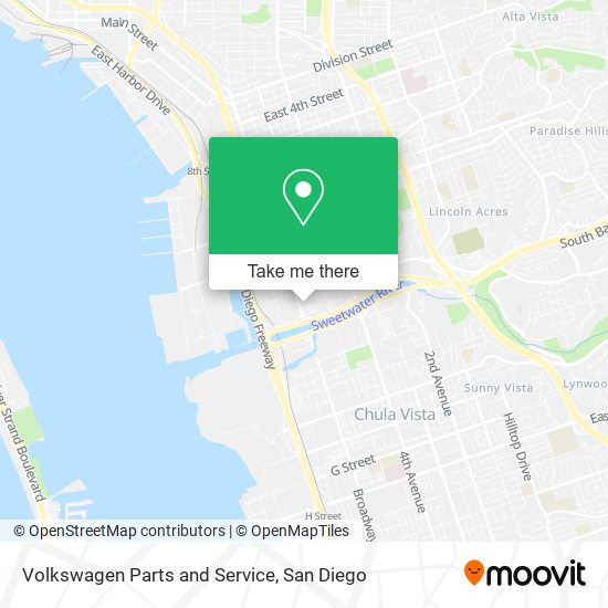Volkswagen Parts and Service map