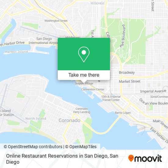 Mapa de Online Restaurant Reservations in San Diego
