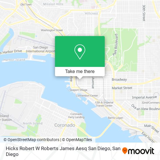 Hicks Robert W Roberts James Aesq San Diego map