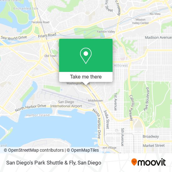 San Diego's Park Shuttle & Fly map