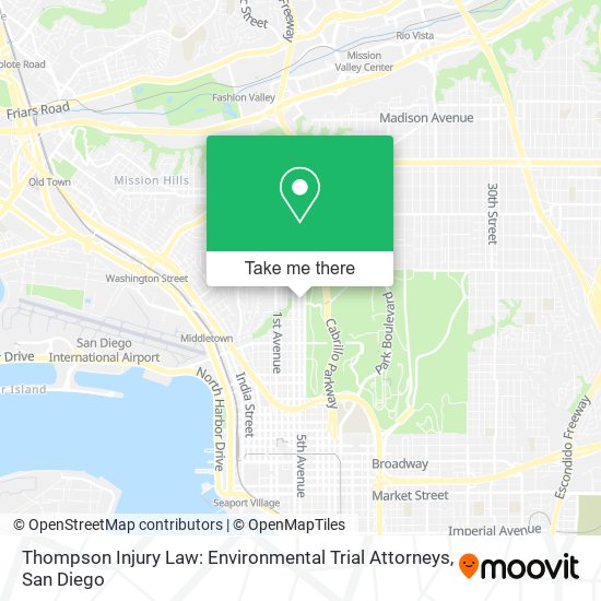 Mapa de Thompson Injury Law: Environmental Trial Attorneys
