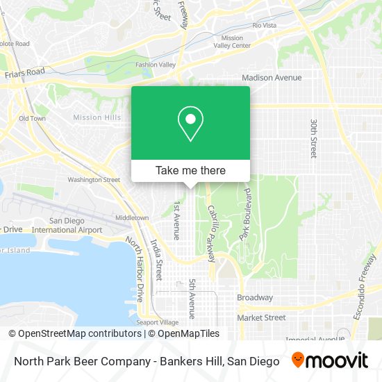 North Park Beer Company - Bankers Hill map